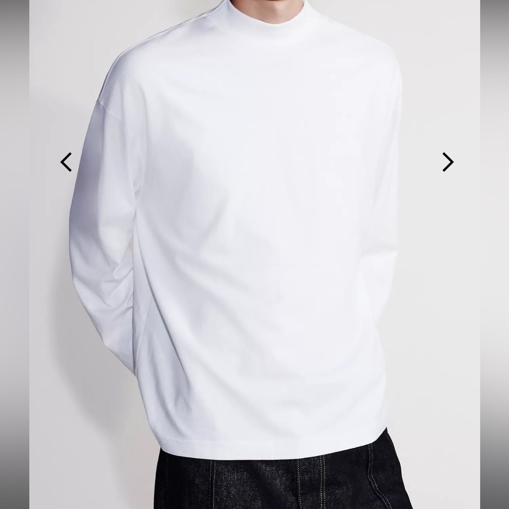 Calvin Klein | Calvin Luo Heavy Cotton Mockneck Tee in Brilliant White (Small)